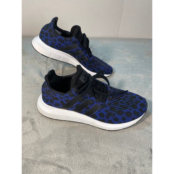 Adidas Swift Run Blue Leopard Print Sneakers - Size 7.5 - Picture 4 of 9